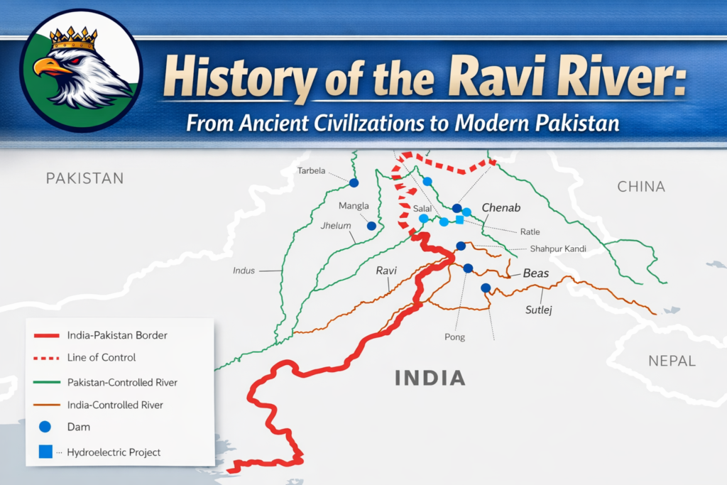 In India, the magnificent Himalayas of Himachal Pradesh are the source of the great Ravi River. The river is located at an elevation of around 14,000 feet in height above sea level.